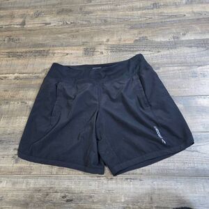 Brooks size small black running shorts thick waistband hidden waist pocket worko